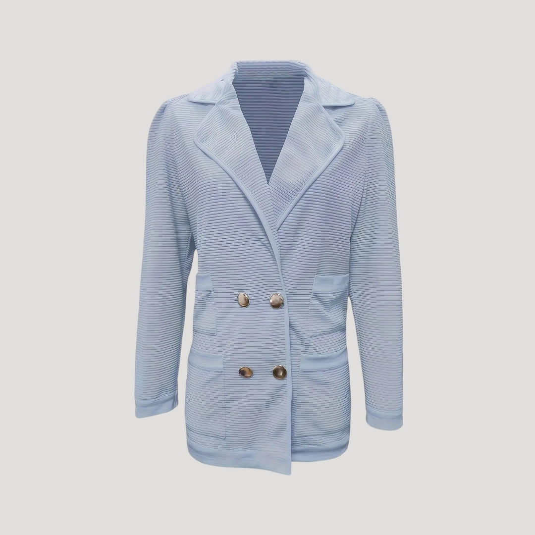 Kvinners Blazer Dobbelt Snap Stilig 5