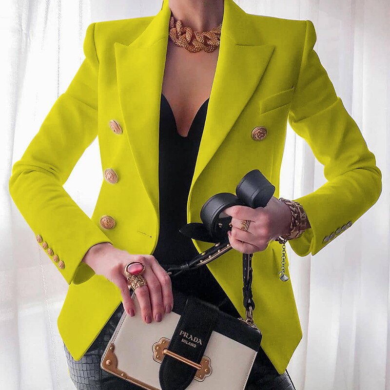 Kvinners Blazer Uformell Stil 8