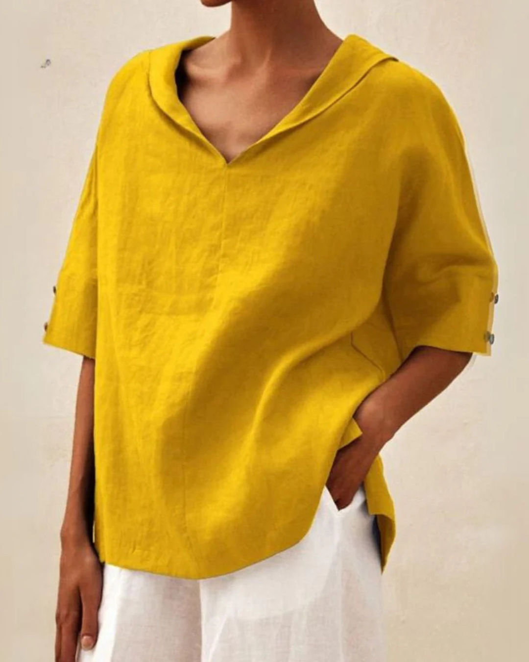 Kvinners Bluse Løs Passform Minimalistisk Design 1