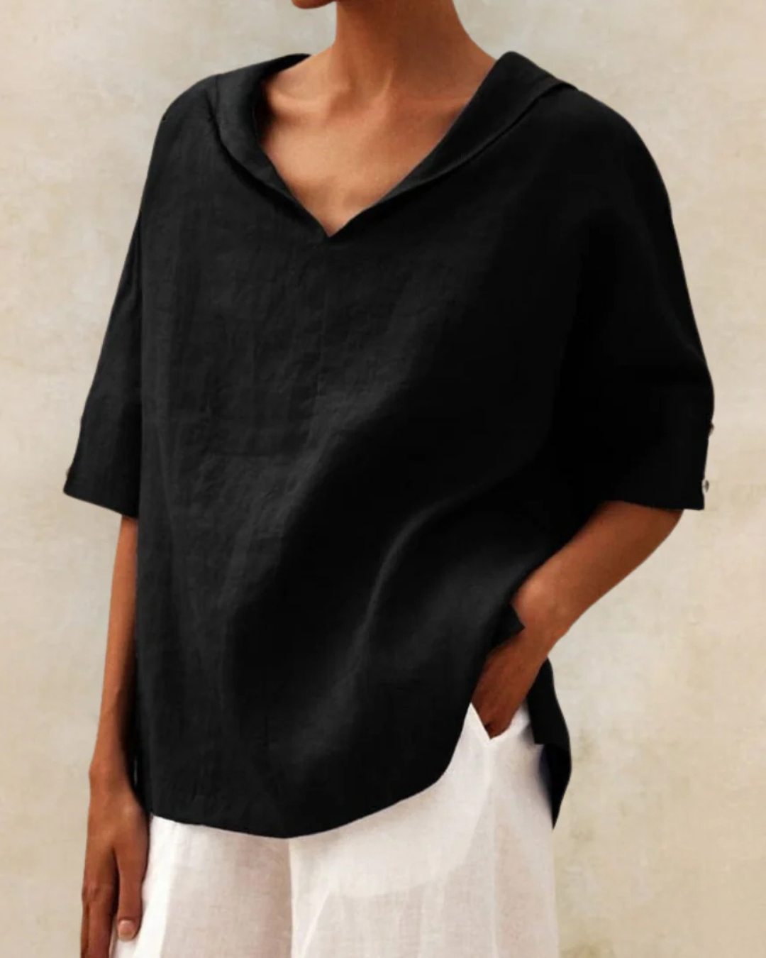 Kvinners Bluse Løs Passform Minimalistisk Design 4