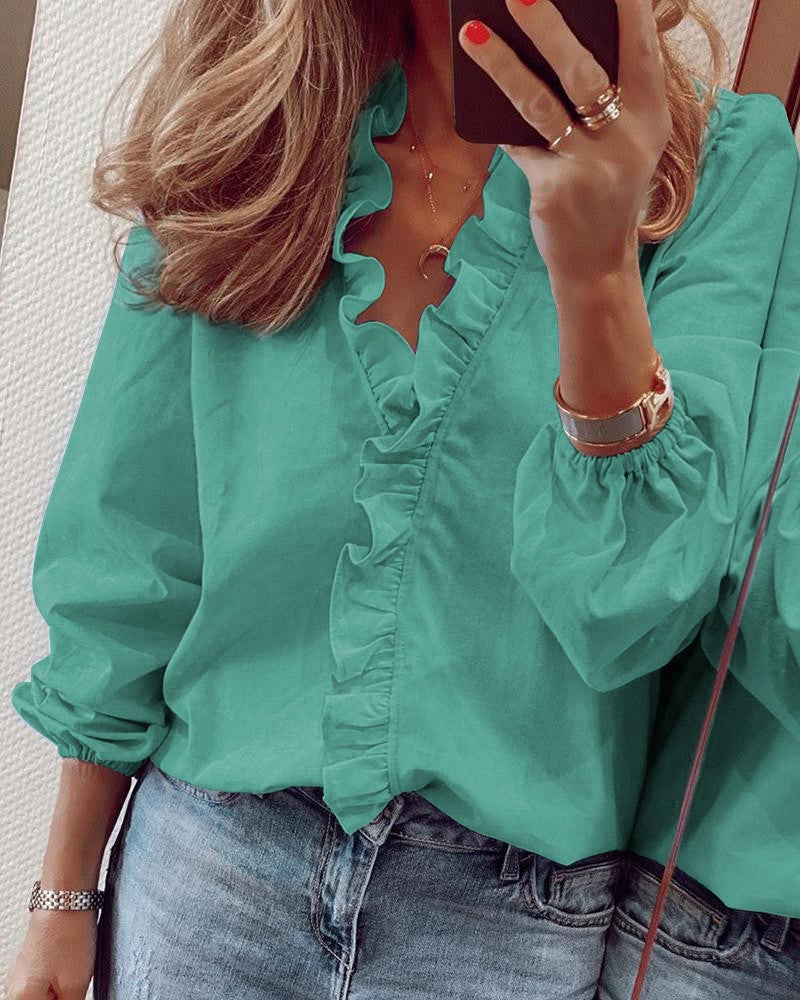 Kvinners Bluse med Volanger 3