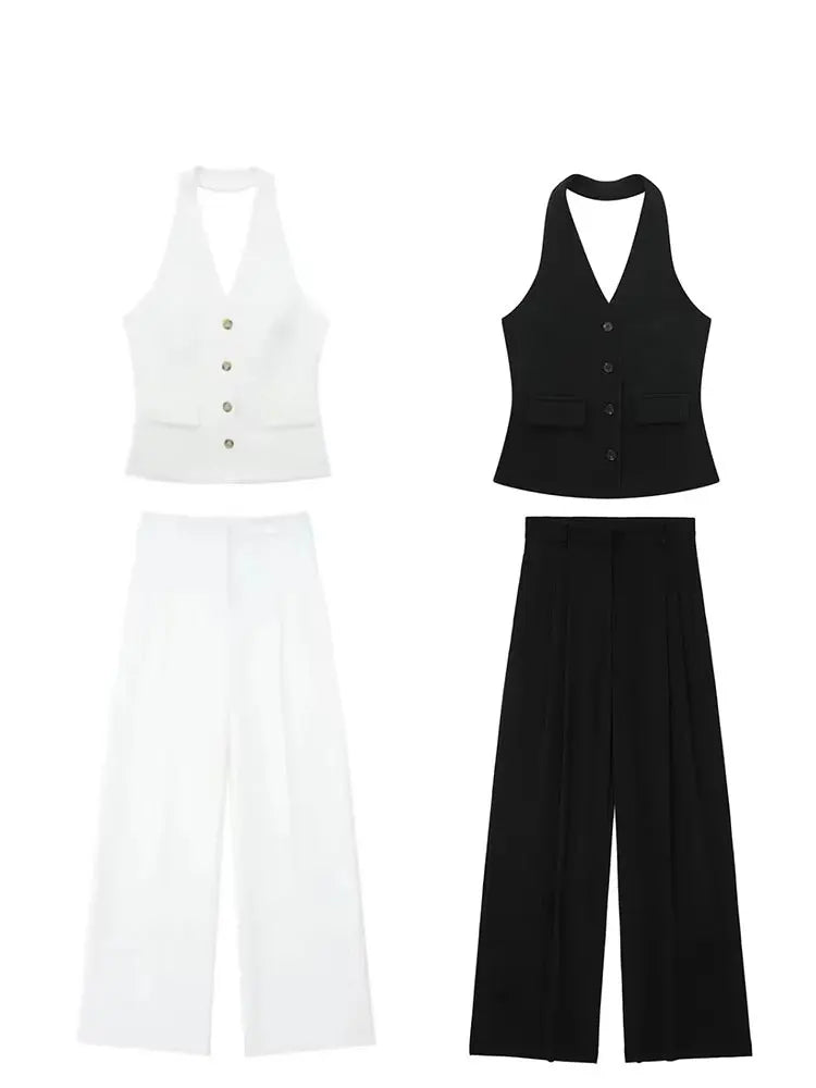 Kvinners Buksedrakt med Halter og Blazer 5