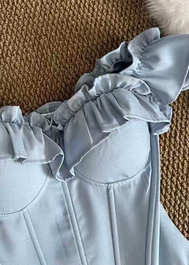 Kvinners Bustier Topp med Rysjer og Mønster 3