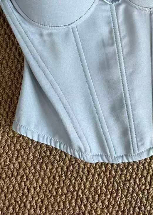 Kvinners Bustier Topp med Rysjer og Mønster 4