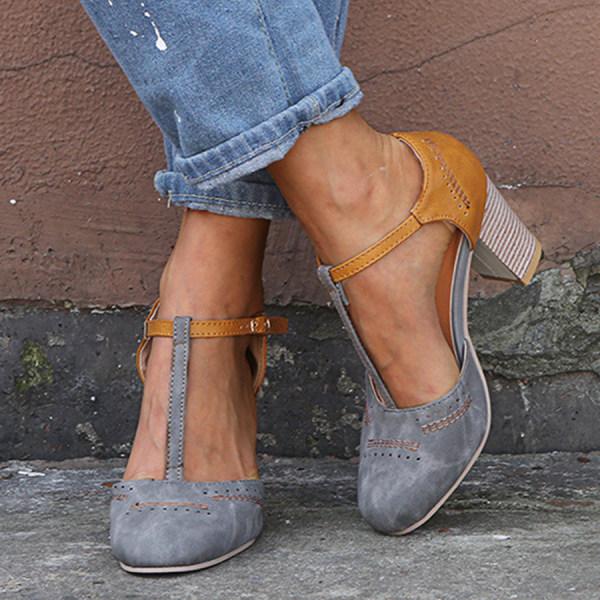 Kvinners Chunky Heel Mary Janes 6