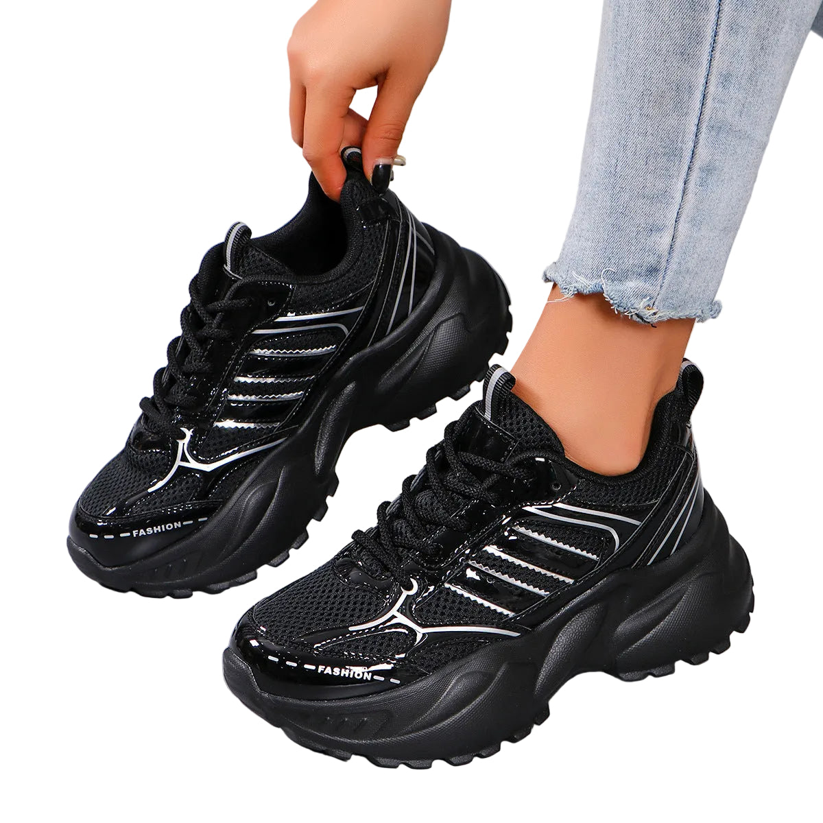 Kvinners Chunky Sneakers Sporty Stil 0