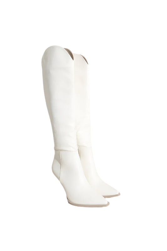 Kvinners Cowboy Støvler Kne Høy Hvit 0