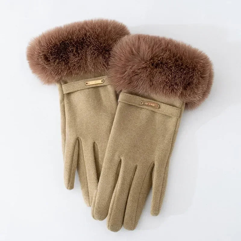 Kvinners Fitted Hansker med Pelsmansjett 2