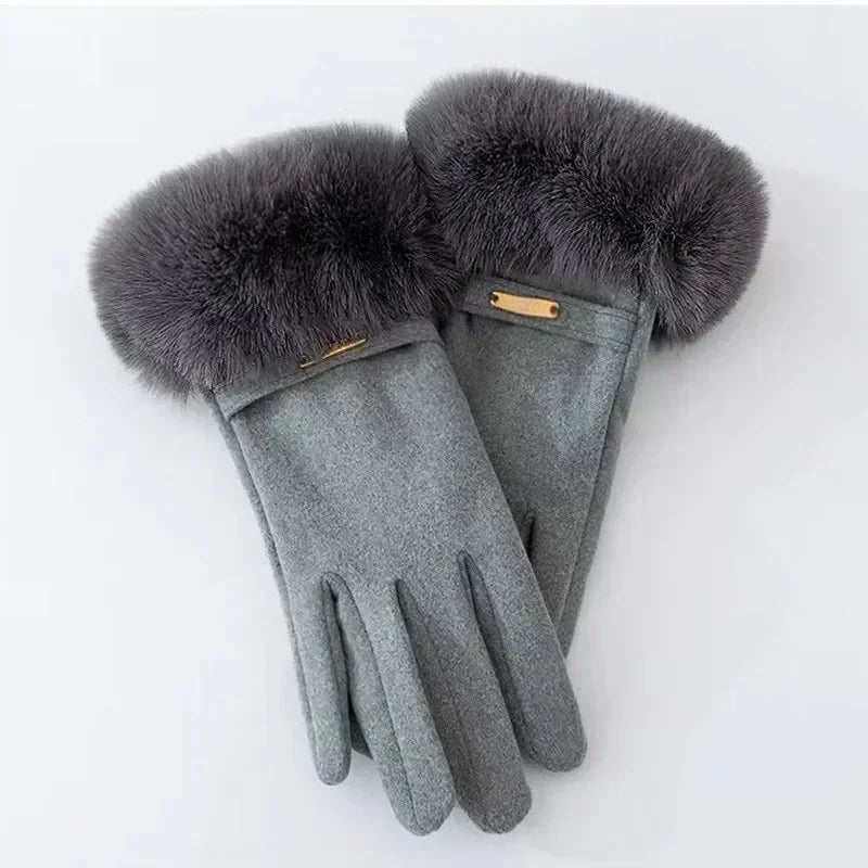 Kvinners Fitted Hansker med Pelsmansjett 5