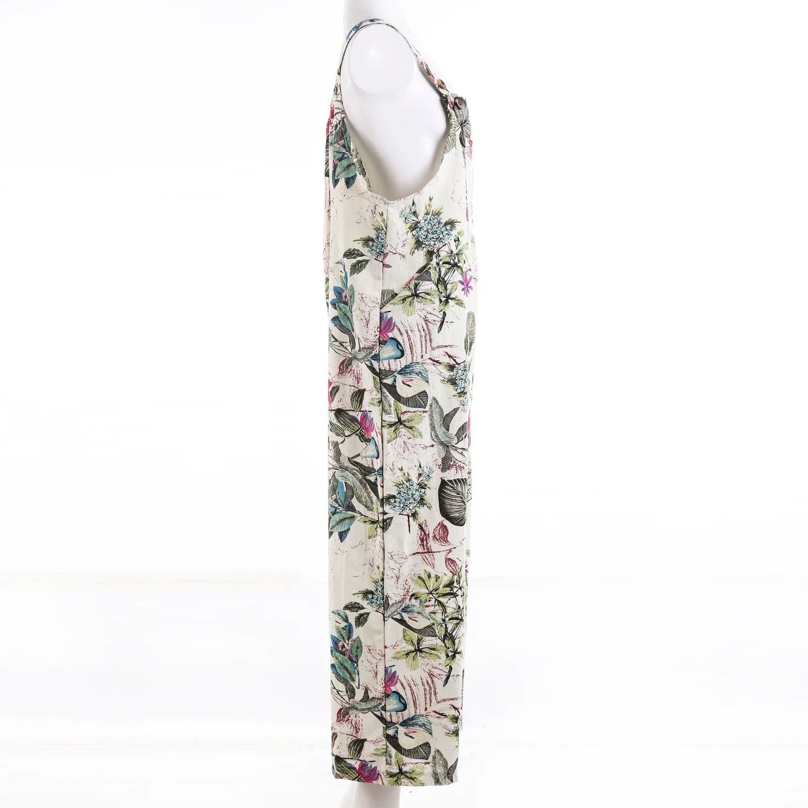 Kvinners Jumpsuit med Blomstertrykk og Firkantet Hals 4