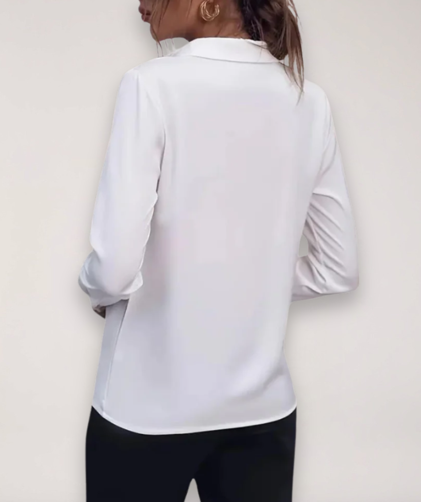 Kvinners Kontorbluse med Knappestolpe Skreddersydd 2