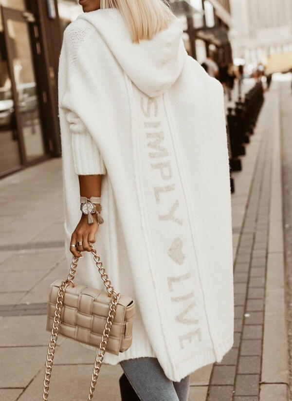 Kvinners Lang Cardigan Moderne Stil 4