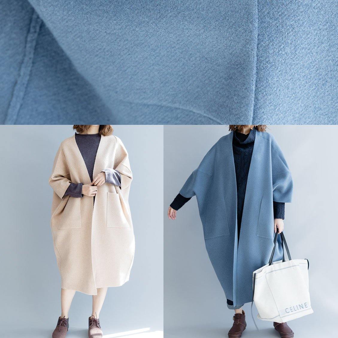 Kvinners Lang Vinterfrakk med Batwing Sleeve 4