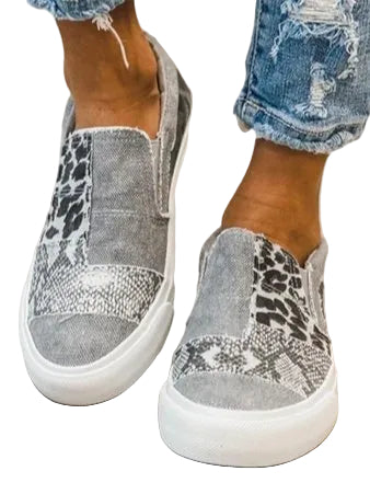 Kvinners Leopardprint Slip-On Sko 0