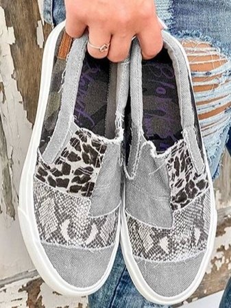 Kvinners Leopardprint Slip-On Sko 4
