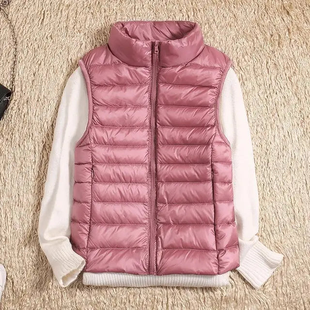 Kvinners Lett Puffer Vest med Glidelås 1