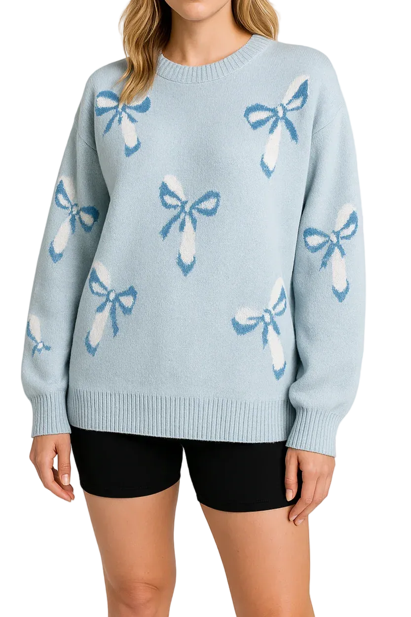 Kvinners Oversized Genser med Jacquard-mønster 0