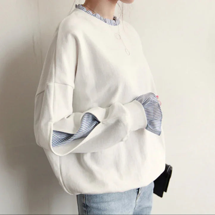Kvinners Oversized Genser med Volanger 1