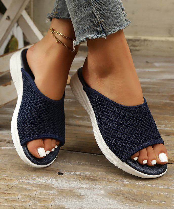 Kvinners Peep Toe Slide Sandaler 2