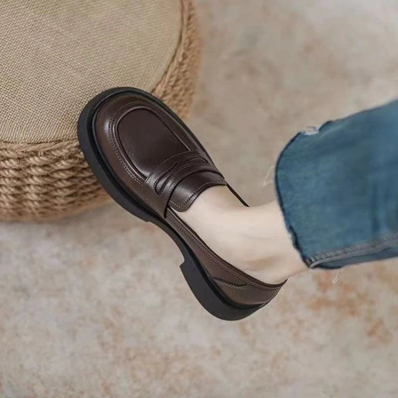 Kvinners Plattform Loafers Chunky Sole 4