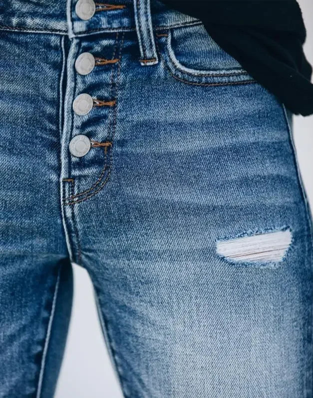Kvinners Ripped Slim Fit Denim Jeans 4