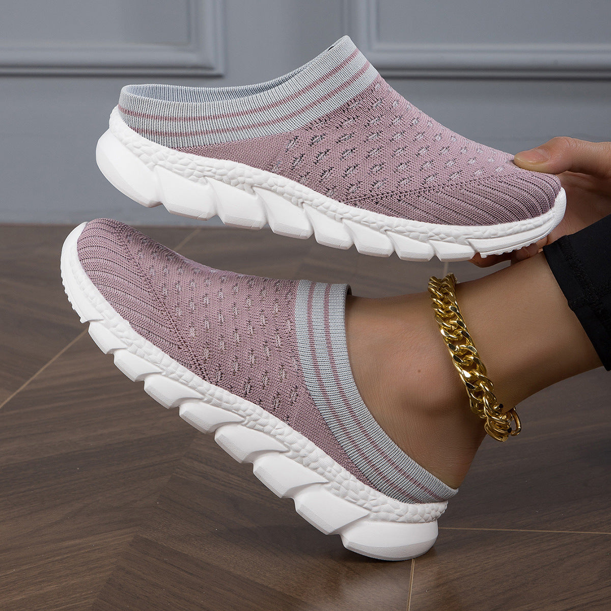 Kvinners Slip-On Tresko Pustende Design Moderne Komfort 7