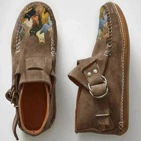 Kvinners Slip-on-sko med Kunstnerisk Kattdesign 5