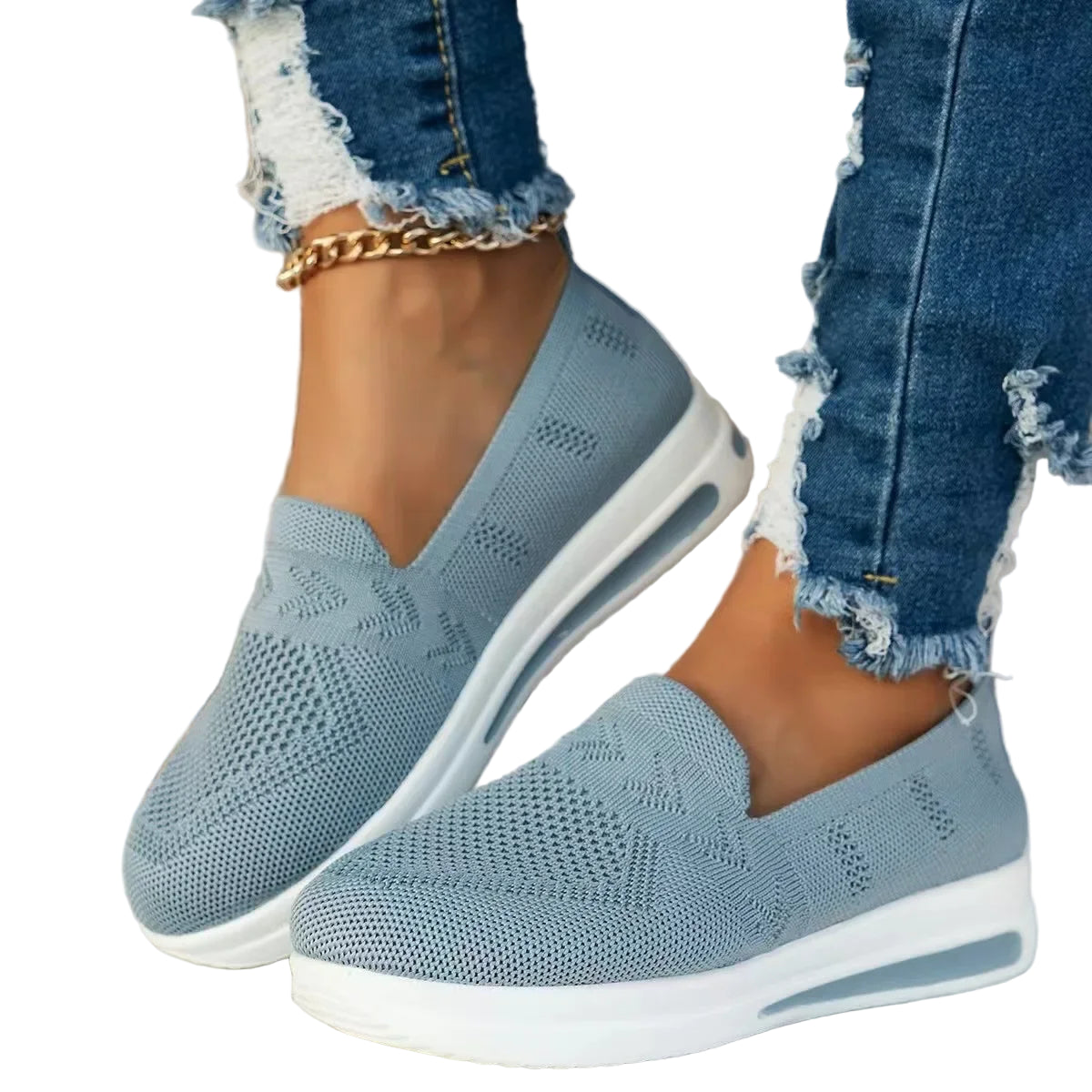 Kvinners Sneakers Lettvekt Mesh Slip-On Syntetisk 1