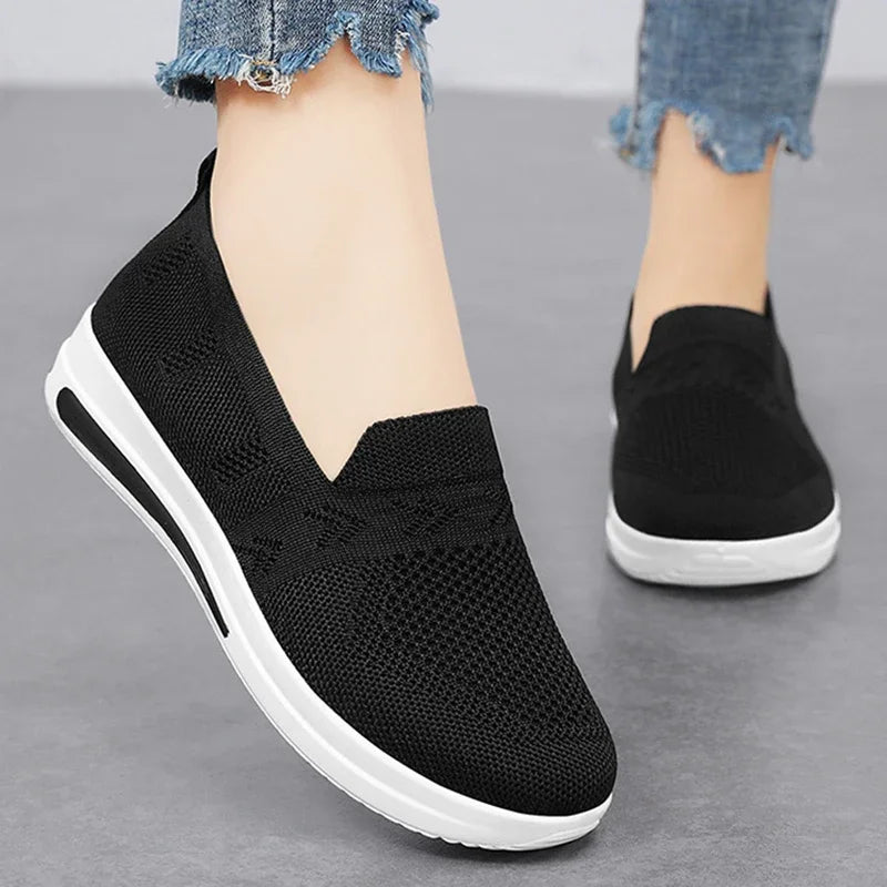 Kvinners Sneakers Lettvekt Mesh Slip-On Syntetisk 4