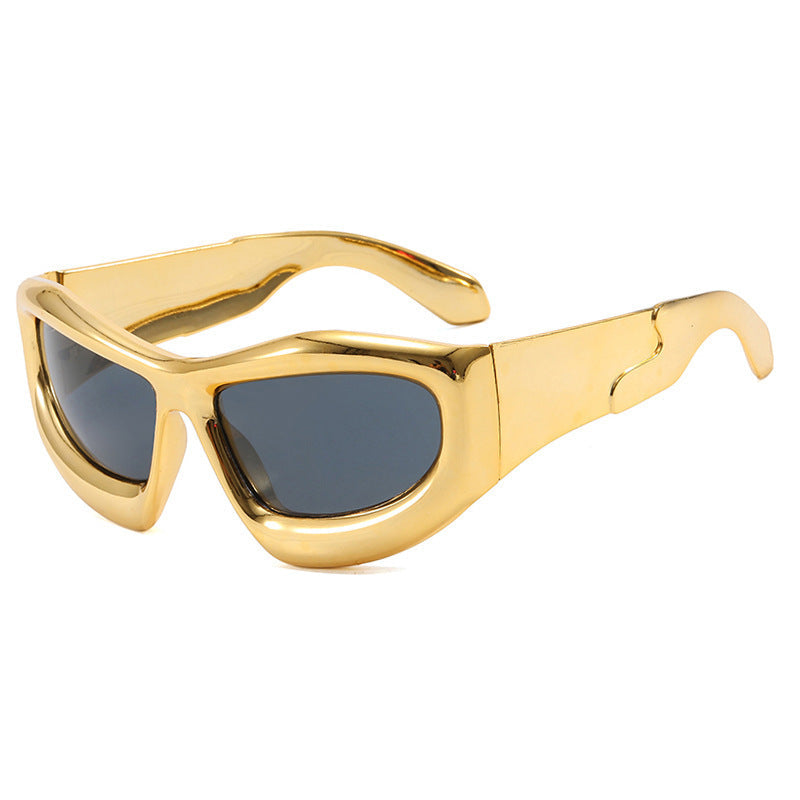 Kvinners Sporty Solbriller Futuristisk Design 8