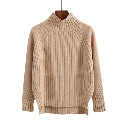 Kvinners Turtleneck Genser Klassisk Design 0