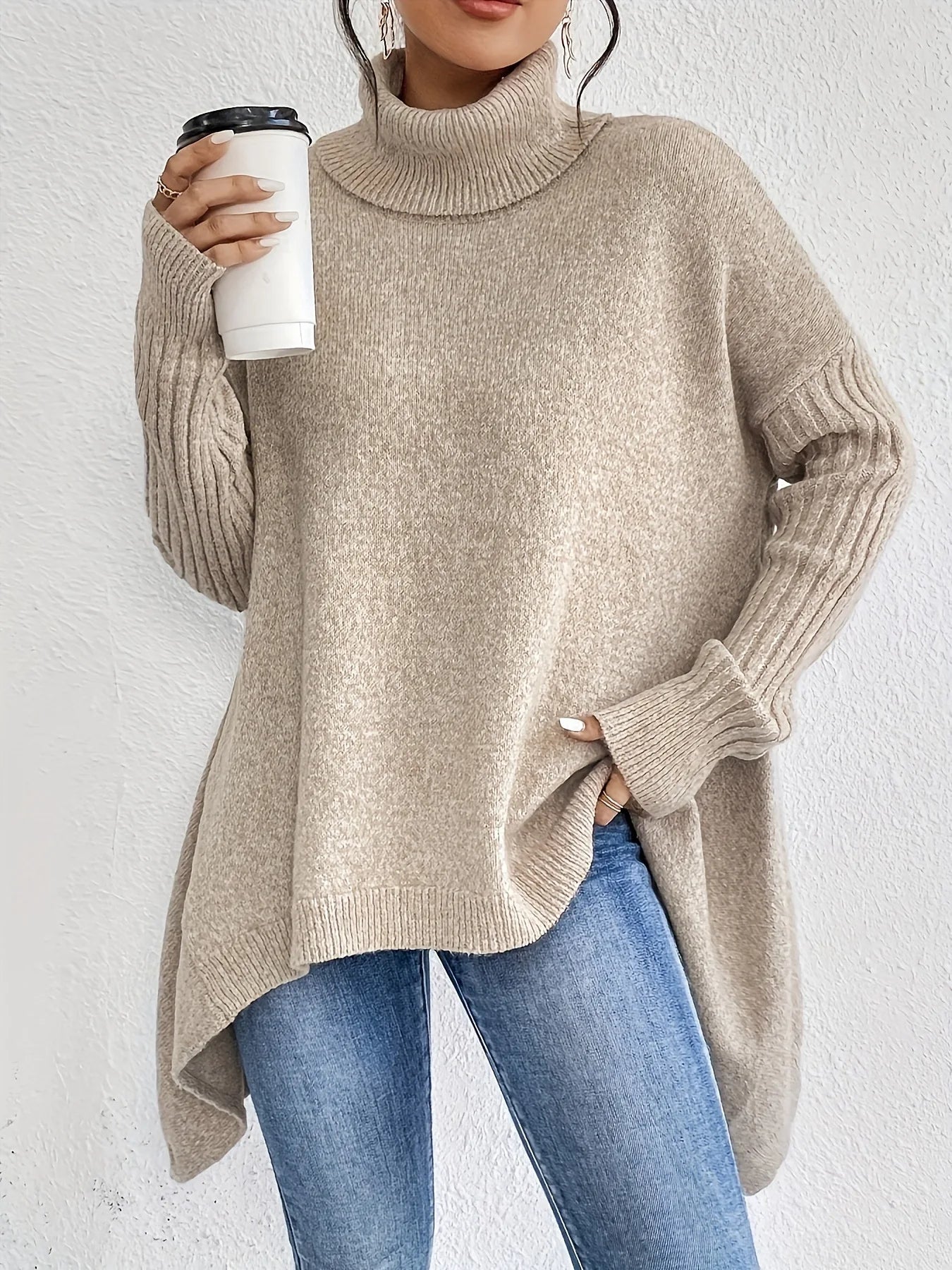 Kvinners Turtleneck Genser Vinterstil 4