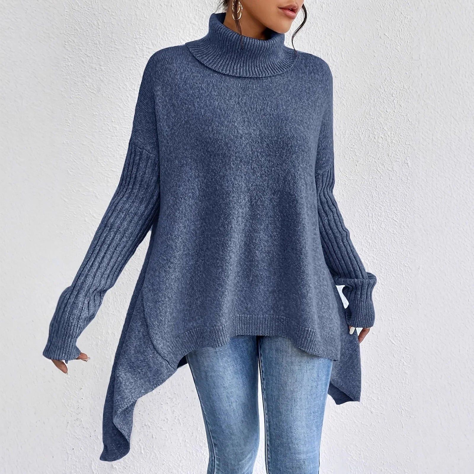 Kvinners Turtleneck Genser Vinterstil 5