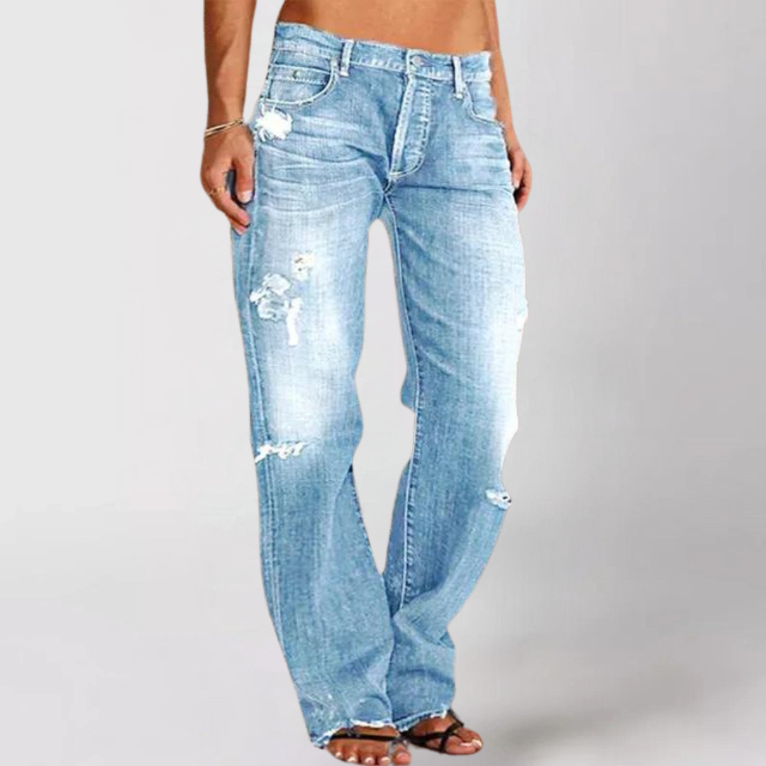 Kvinners Utsvingte Ben Denimjeans Lav Midje 4