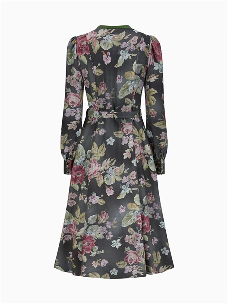 Kvinners Vintage Dirndlkjole med Blomsterdesign og Schürze 6