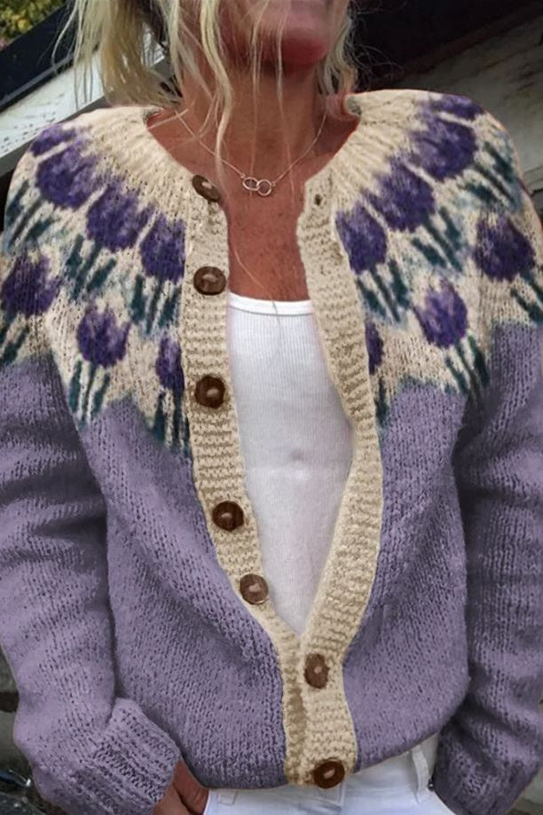 Kvinnes Blomster Cardigan 1