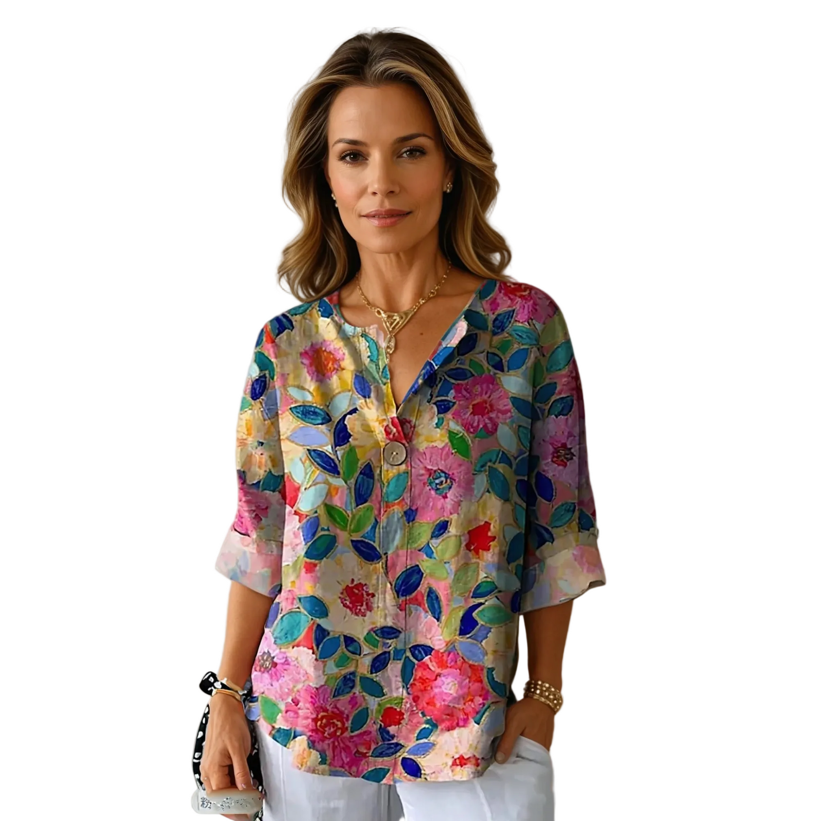 Kvinnes Bluse Blomstertrykk Allsidig 0