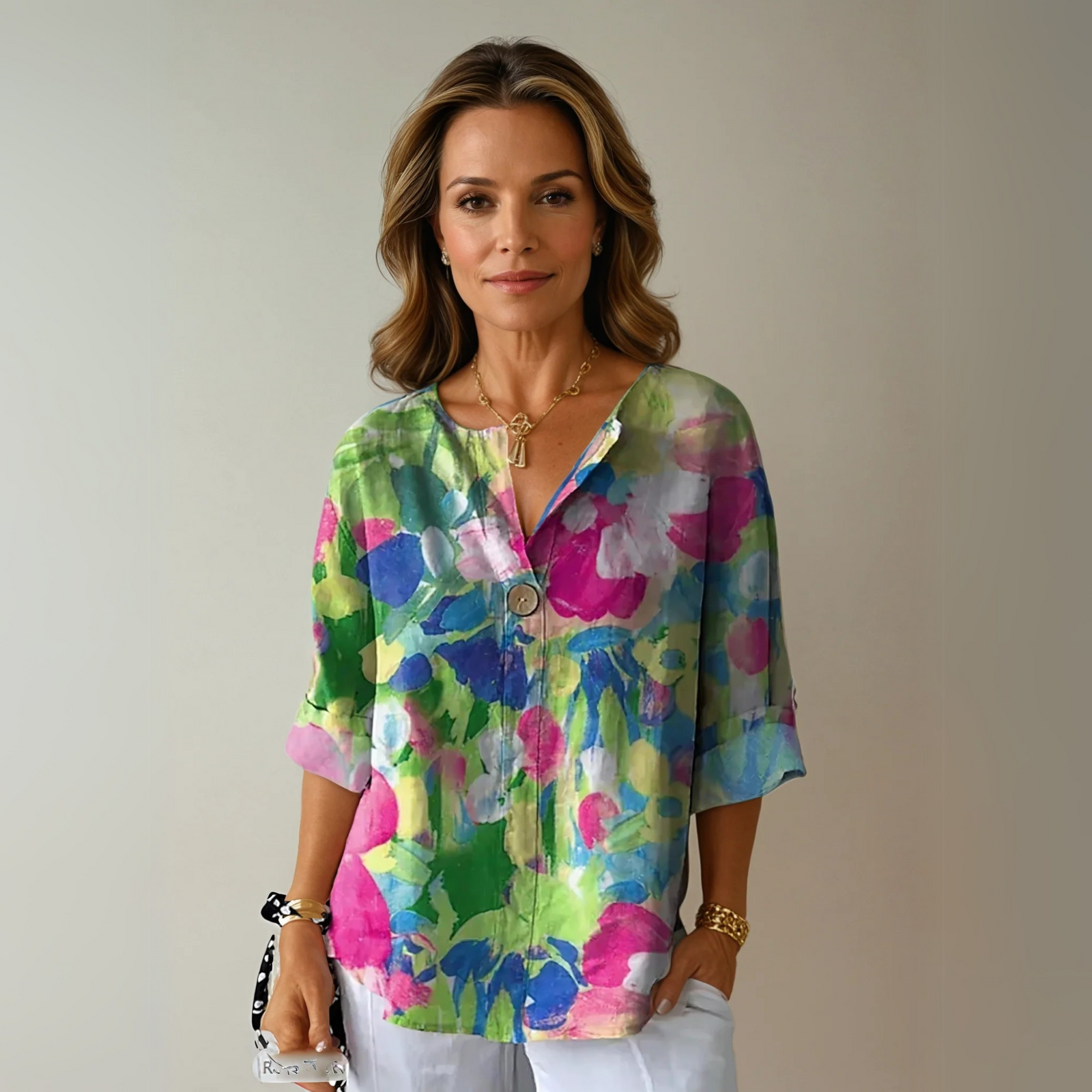 Kvinnes Bluse Blomstertrykk Allsidig 3