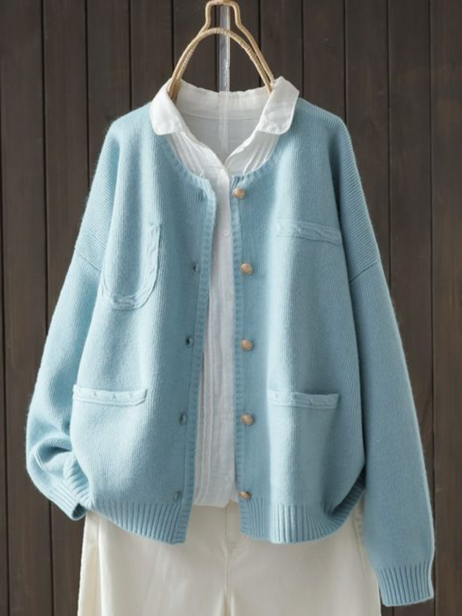 Kvinnes Cardigan Løs Passform 1