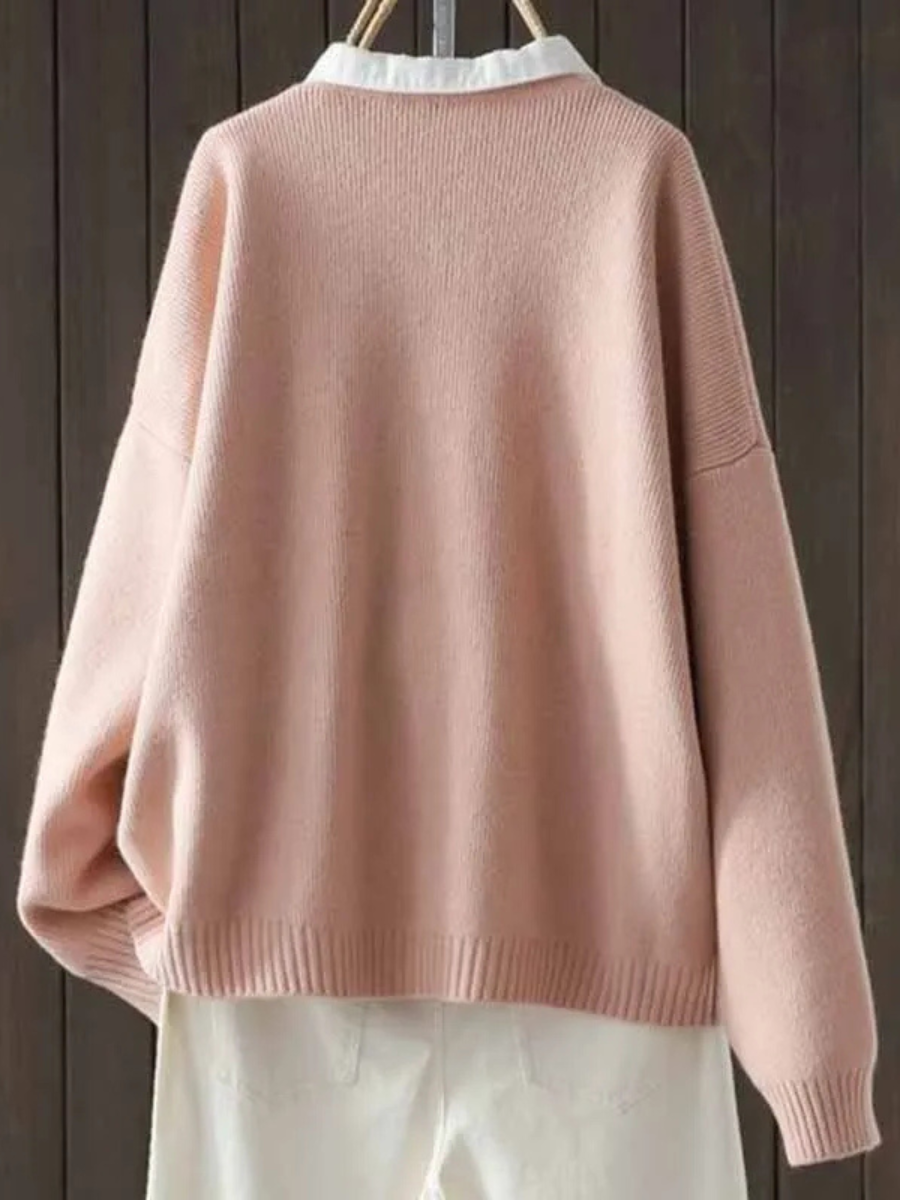 Kvinnes Cardigan Løs Passform 3