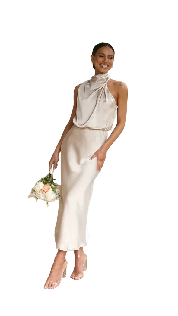 Kvinnes Lang Kjole Med Glitrende Design 0