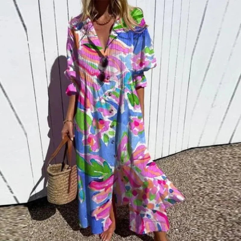 Kvinnes Maxi Kjole Boho-Chic 2