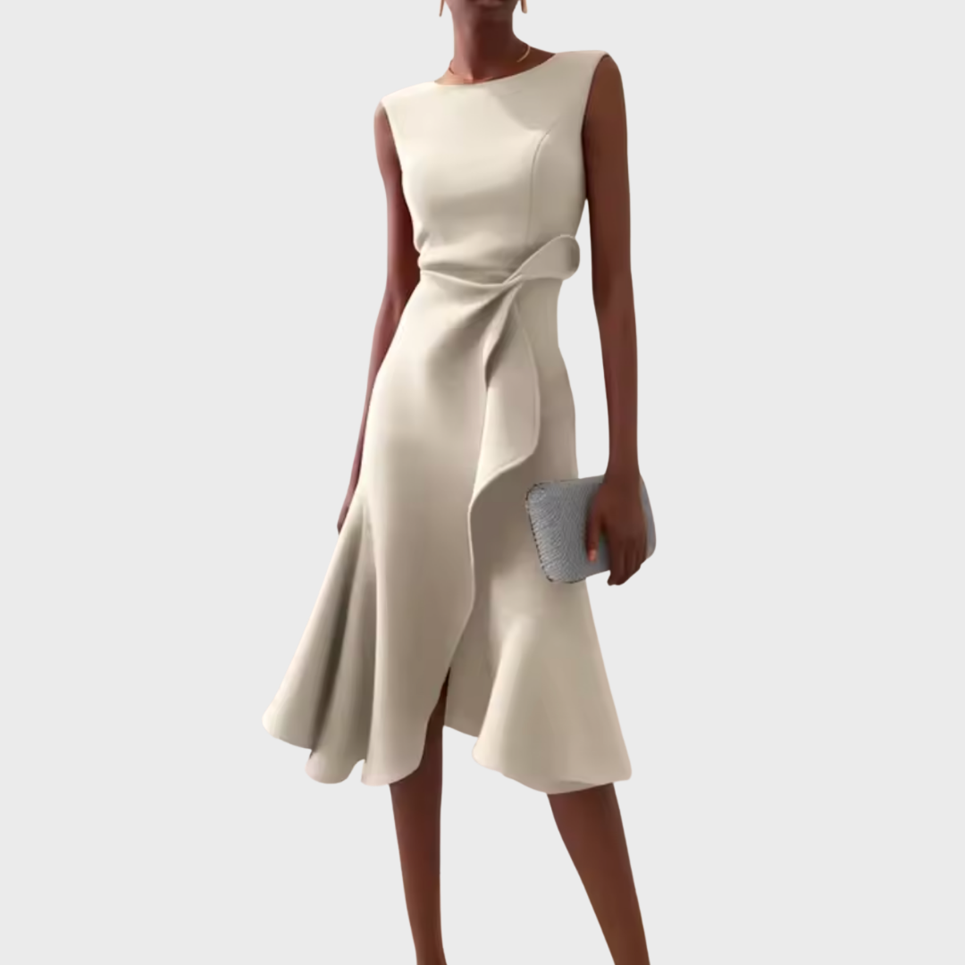 Kvinnes Midikjole Drapert Asymmetrisk 11