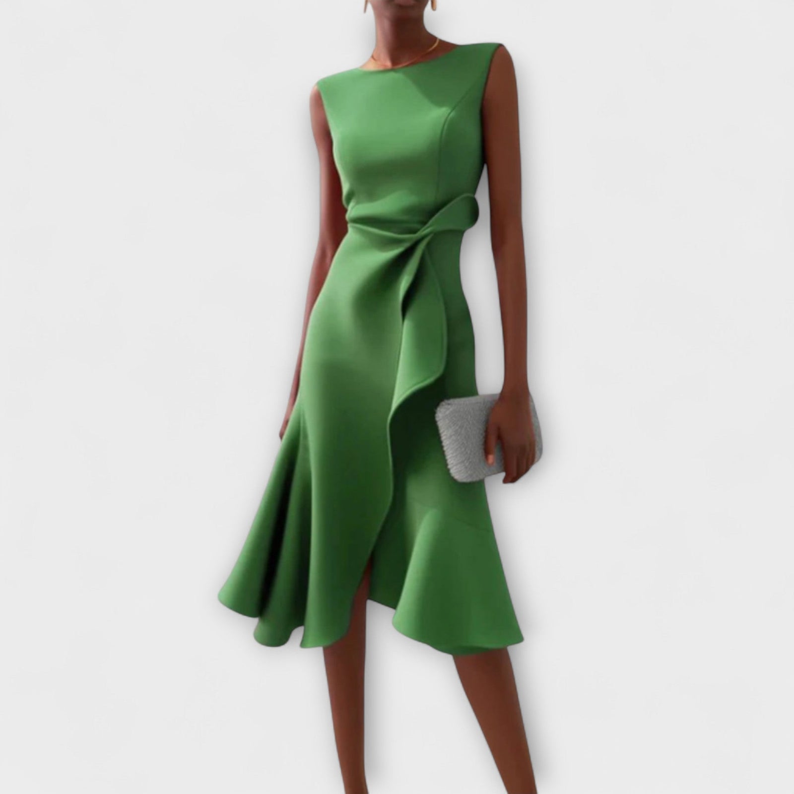 Kvinnes Midikjole Drapert Asymmetrisk 5