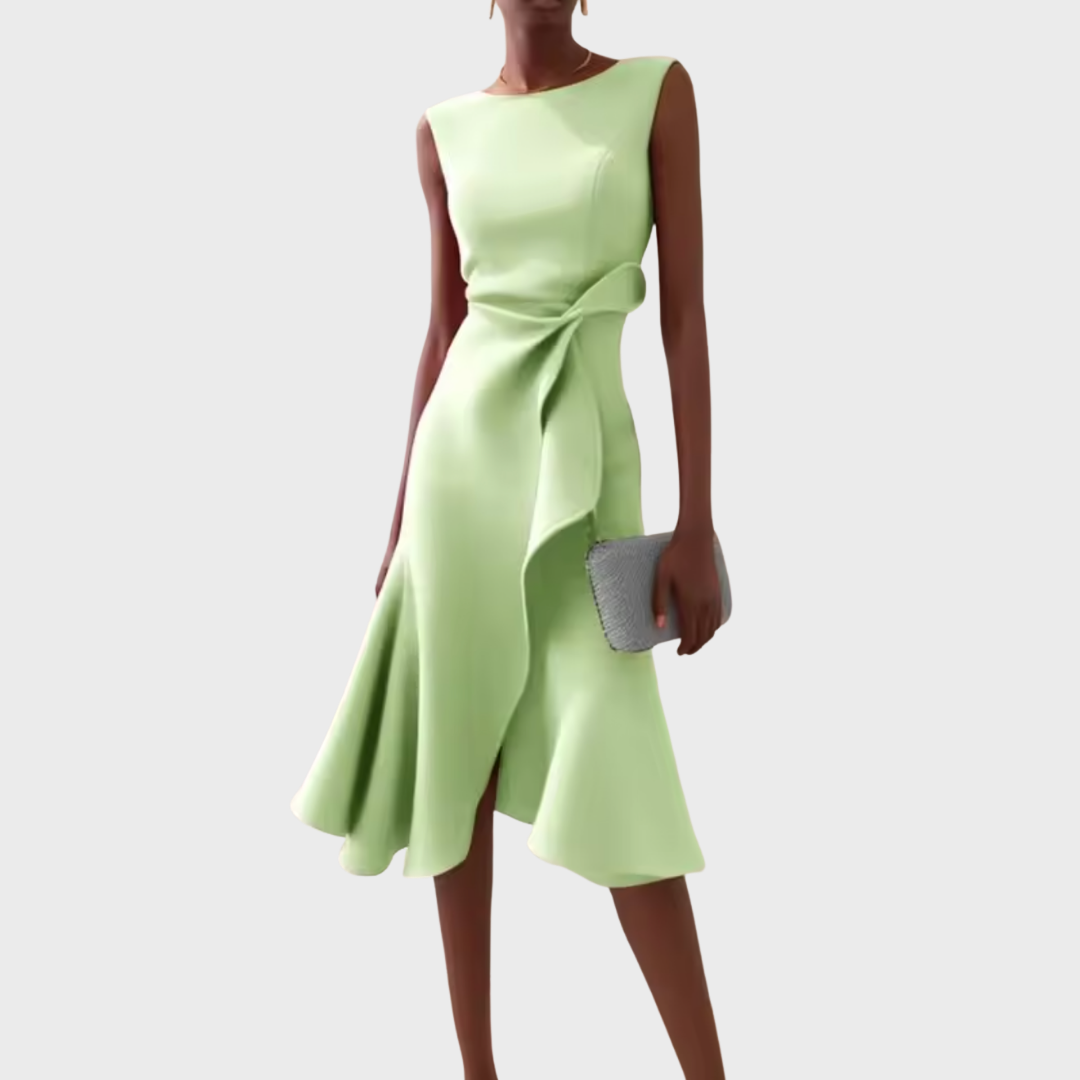 Kvinnes Midikjole Drapert Asymmetrisk 7