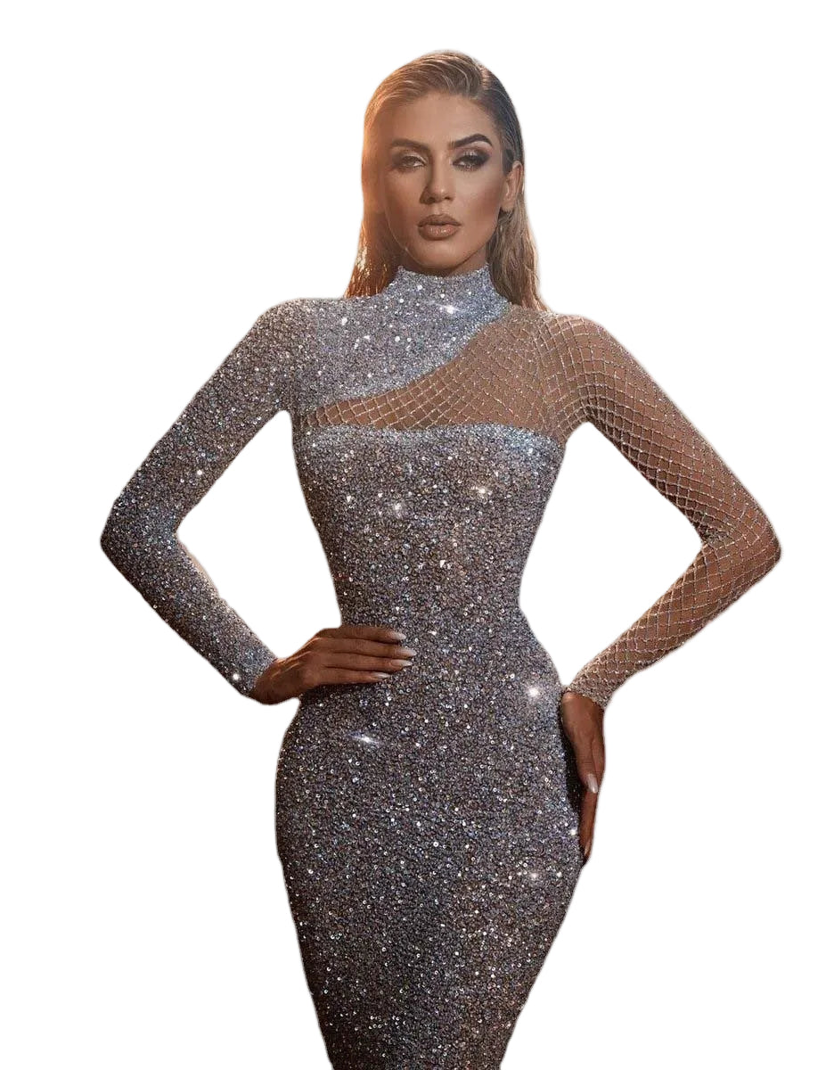 Kvinnes Off-Shoulder Paljettkjole 2