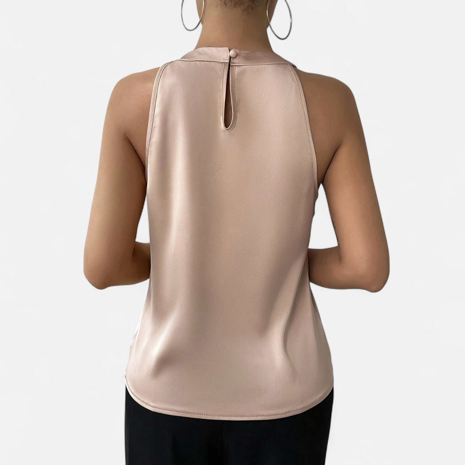 Kvinnes Plisserte Tank Top Drapert 6
