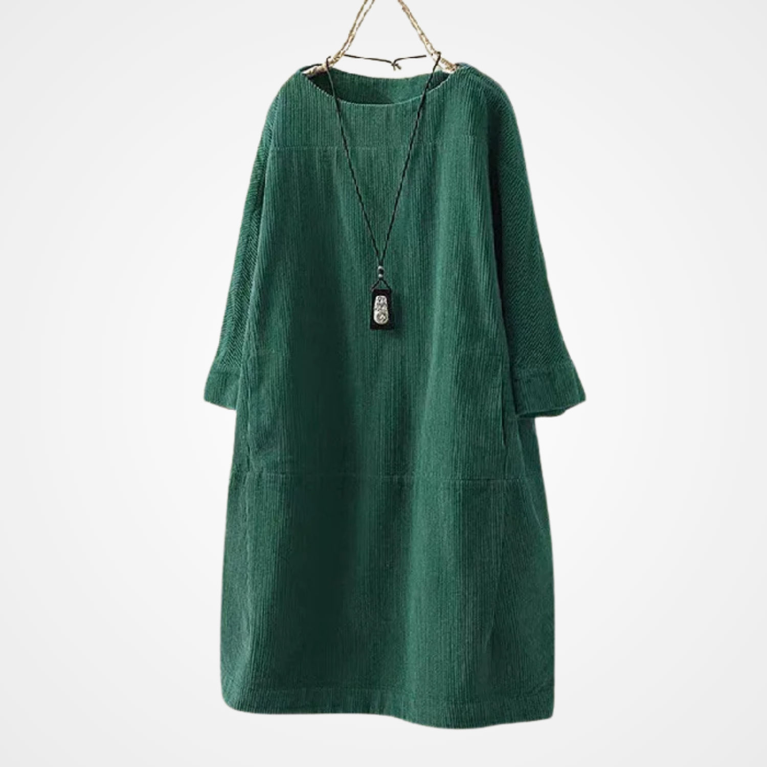 Kvinnes Vintage Kjole Med Rund Hals 2