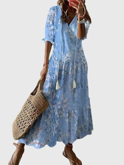 Kvinnesommerkjole Boho Vintage Stil 4
