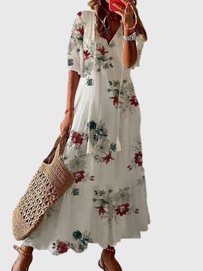 Kvinnesommerkjole Boho Vintage Stil 5